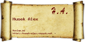 Husek Alex névjegykártya